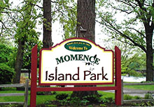 Island Park welcome sign